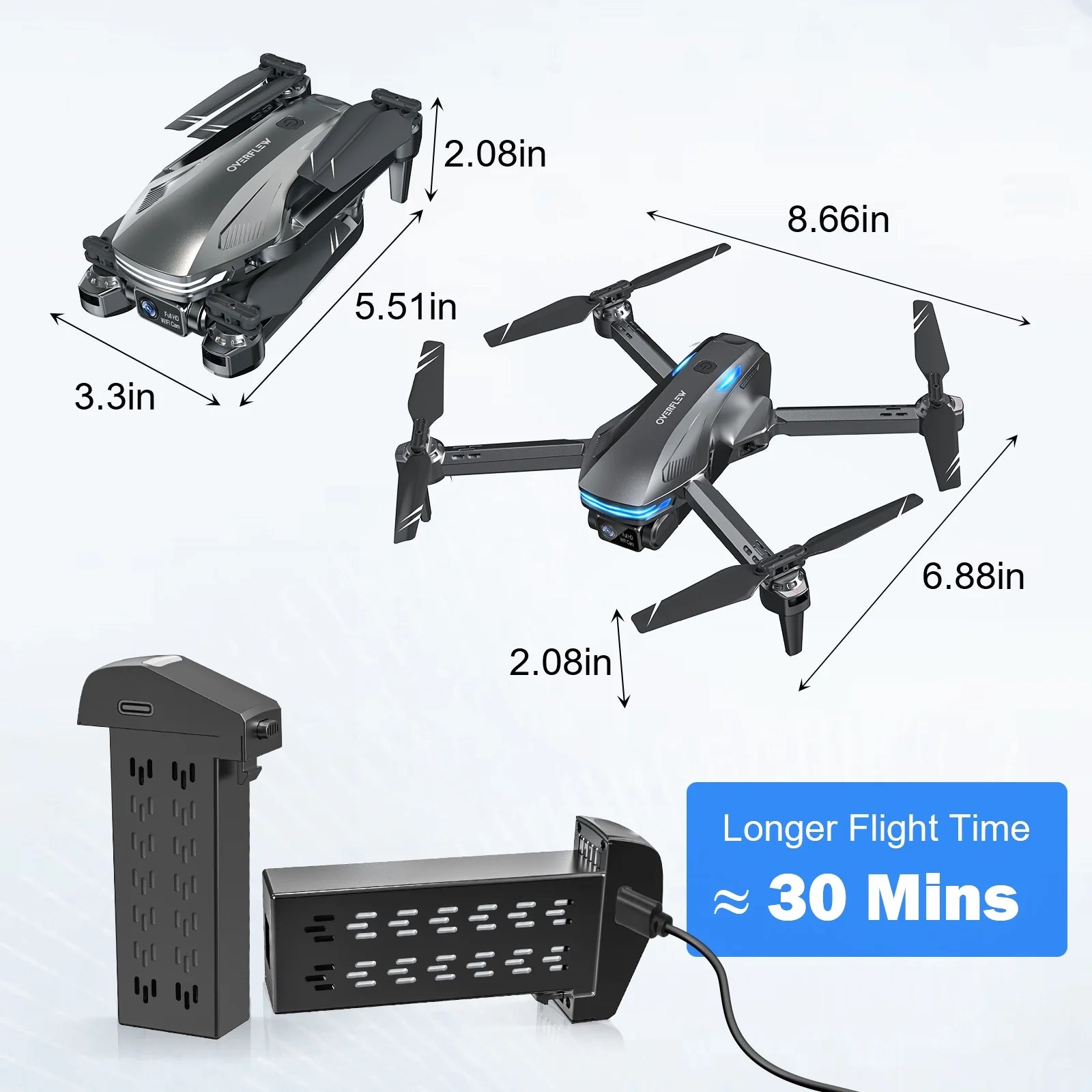Aerial Drone with Camera, 1080P FPV, Brushless Motor, Optical Flow Positioning